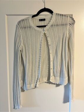 Gap Women's Cream Pointelle Button Cardigan